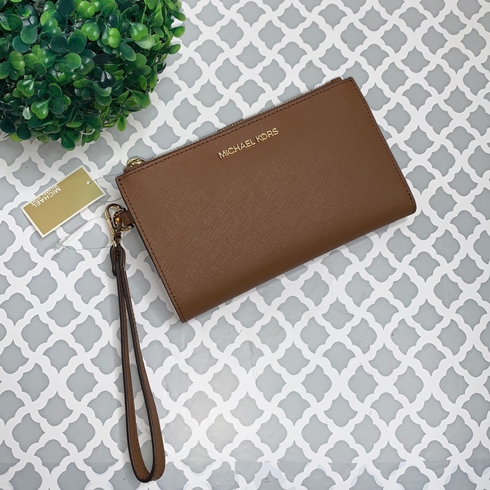 NWT MICHAEL KORS Jet‎ Set Travel large double zip wristlet